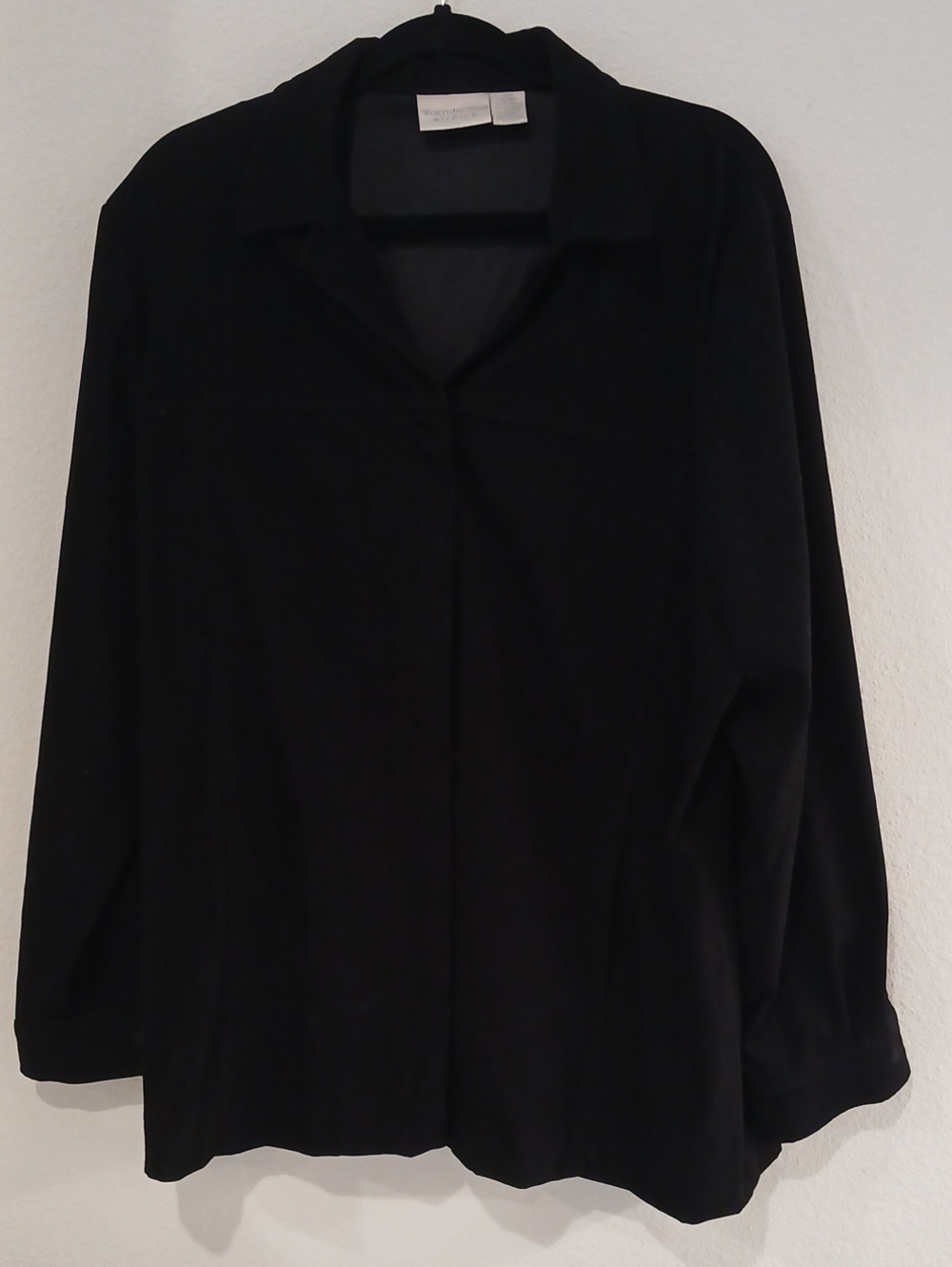 Worthington Black Women's Stretch Button-Front Jacket Size 20W